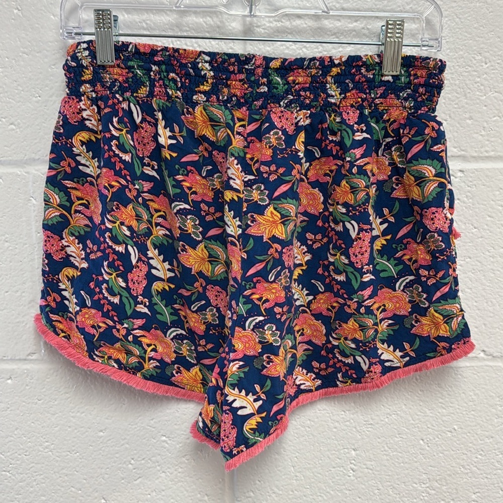 Floral Pink and Blue Women's Shorts - Picture 5 of 6